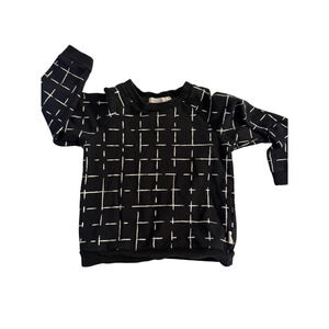 Miles the label baby Black White Grid Pattern Sweatshirt 12 Months Canadian co.